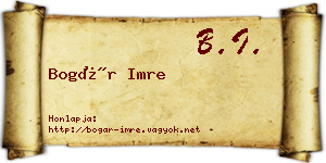 Bogár Imre névjegykártya