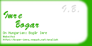 imre bogar business card