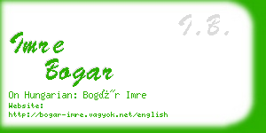 imre bogar business card